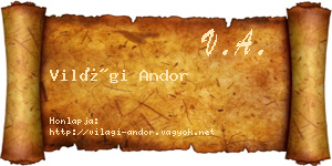 Világi Andor névjegykártya